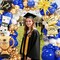123Pcs Royal Blue and Gold Graduation Balloon Arch Kit 2026 - Navy White Latex Garland with Explosion Star, Trophy, Diploma & Grad Hat Foil Balloons - Class of 2026 Party Decorations